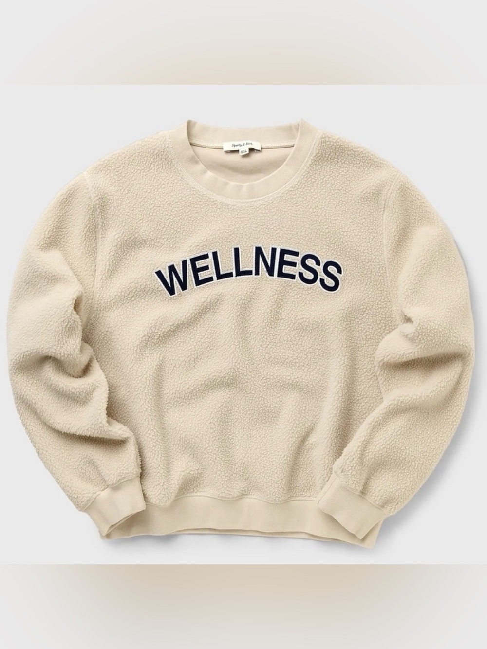 Sporty & Rich Cream Sherpa Crewneck